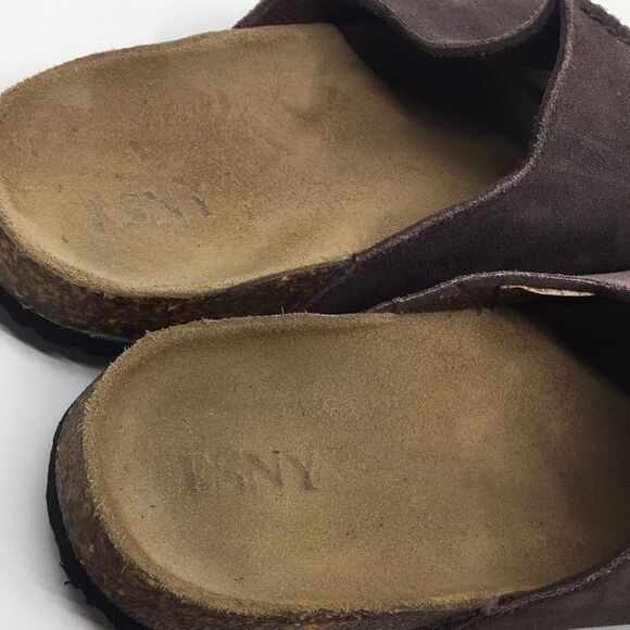 ESNY brown suede cork sole comfort sandals Sz 11 - Picture 5 of 15